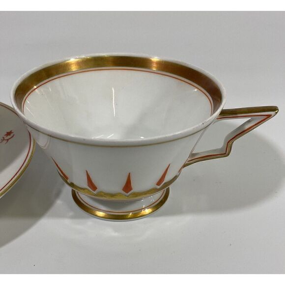 Vintage Seltmann Weiden Art Deco Tea Cups & Saucer 1920s Freiberg Germany - Picture 3 of 7